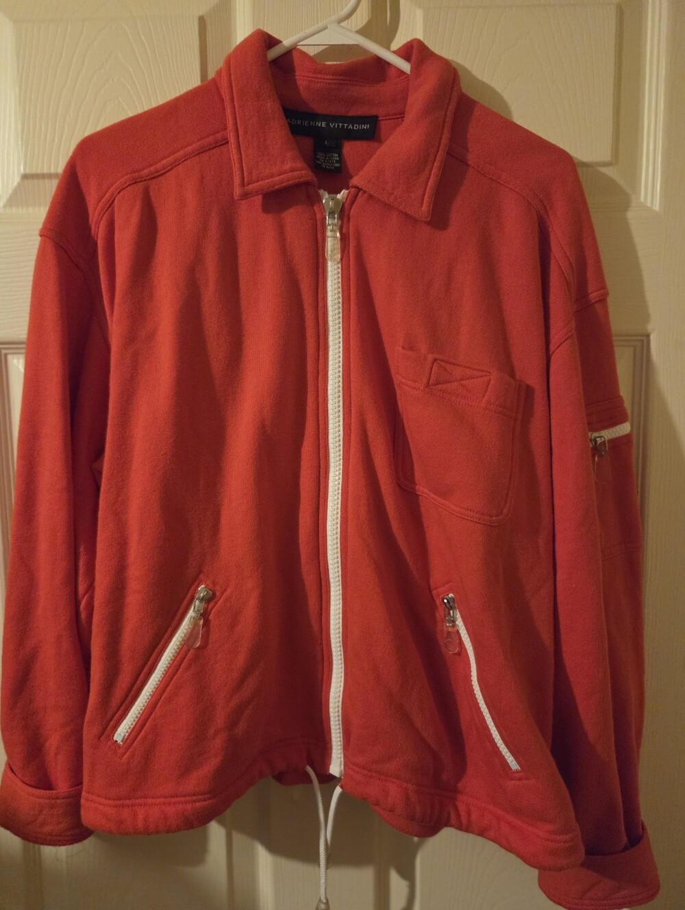 Adrienne Vittadini Red Zip-Front Jacket - Womens